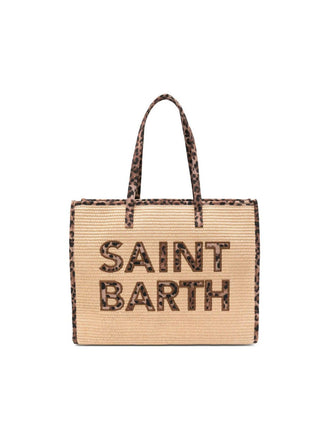 Borsa Saint Barth Vivian Straw Patch Leopardato VIV0007 00369L