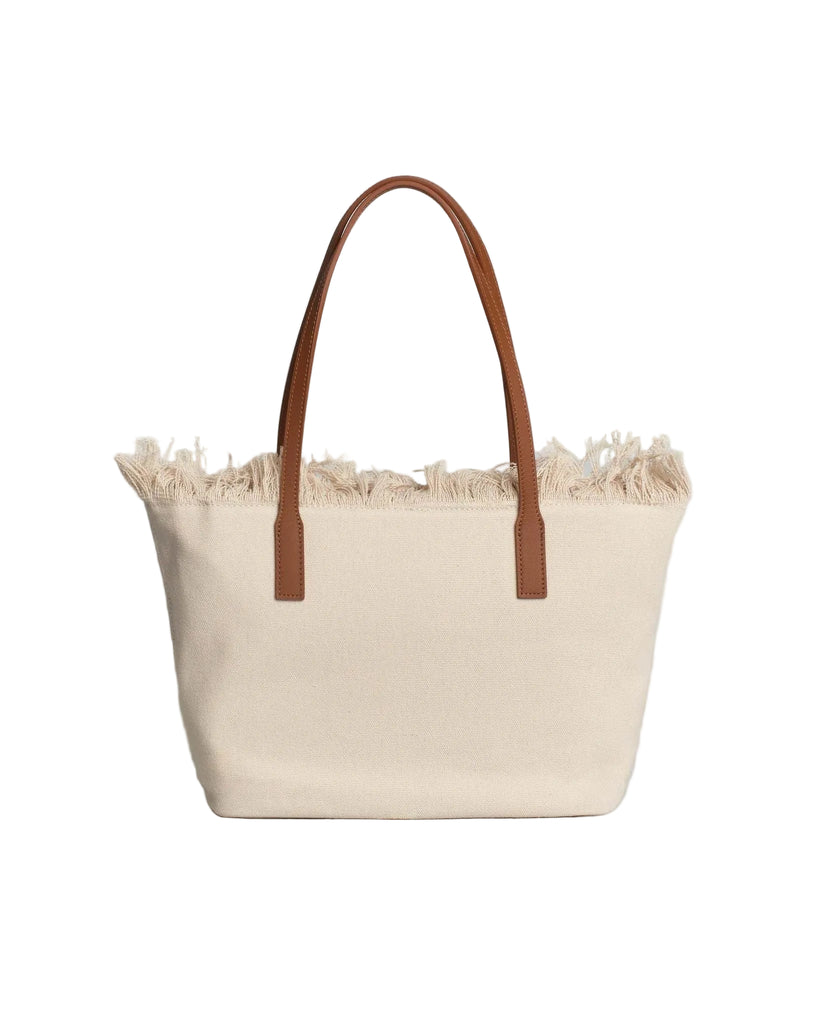 Borsa Saint Barth City Bag Fringe In Canvas CBMF001 00302L