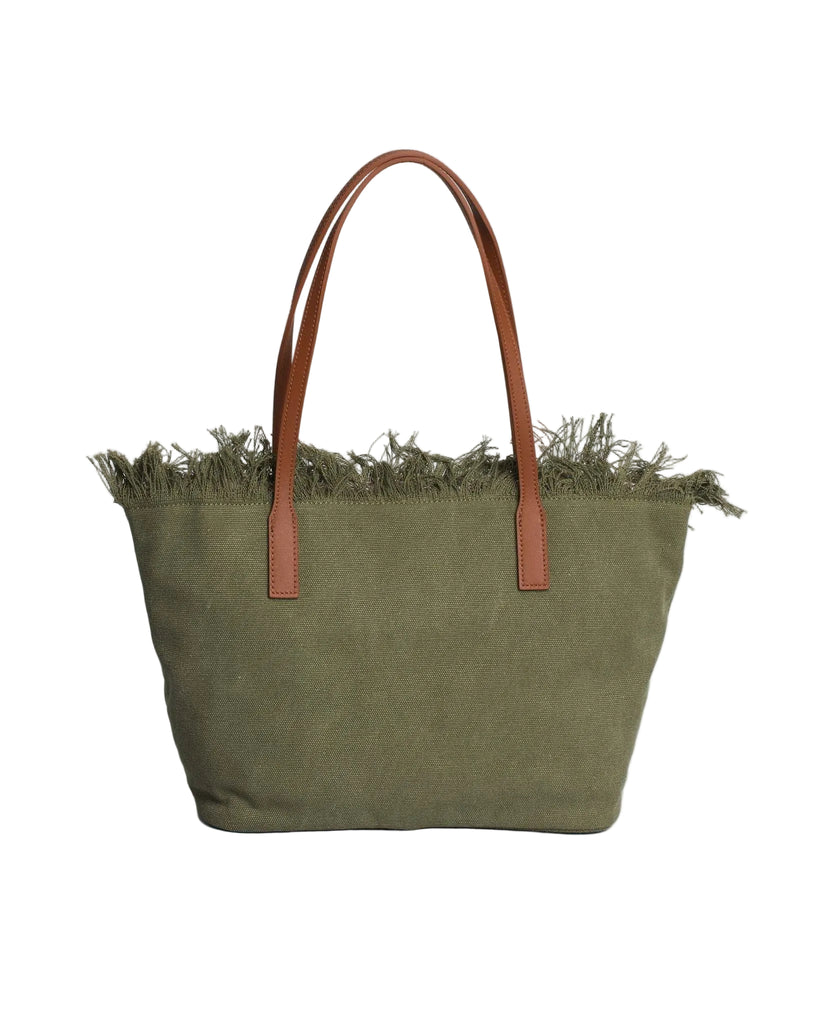 Borsa Saint Barth City Bag Fringe In Canvas CBMF001 00587L