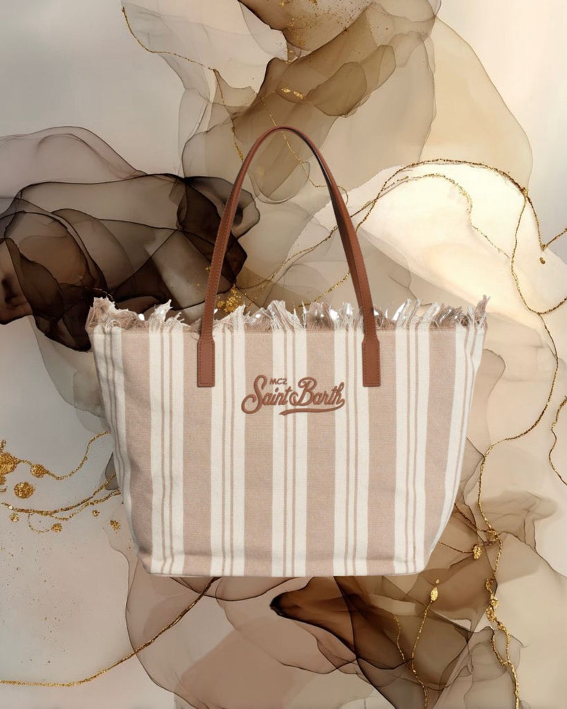 Borsa Saint Barth Mid In frange Double Stripes CBMF001 00589L
