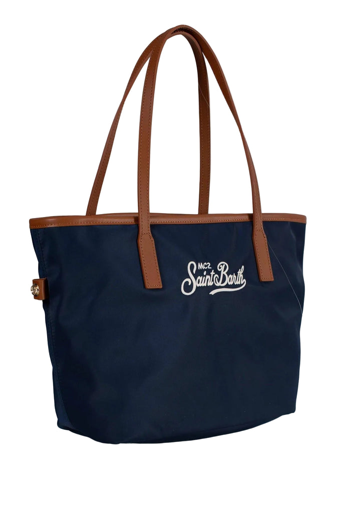 Borsa Saint Barth City Bag Mid Nylon Blu CB0004 01823L