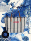 Borsa Saint Barth City Bag Mid Fringe Double Stripes Blu CBMF001 01762L