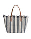 Borsa Saint Barth City Bag Mid Fringe Double Stripes Blu CBMF001 01762L