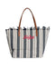 Borsa Saint Barth City Bag Mid Fringe Double Stripes Blu CBMF001 01762L