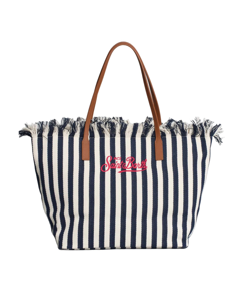 Borsa Saint Barth City Bag Mid Fringe HB Stripes CBMF001 01768L