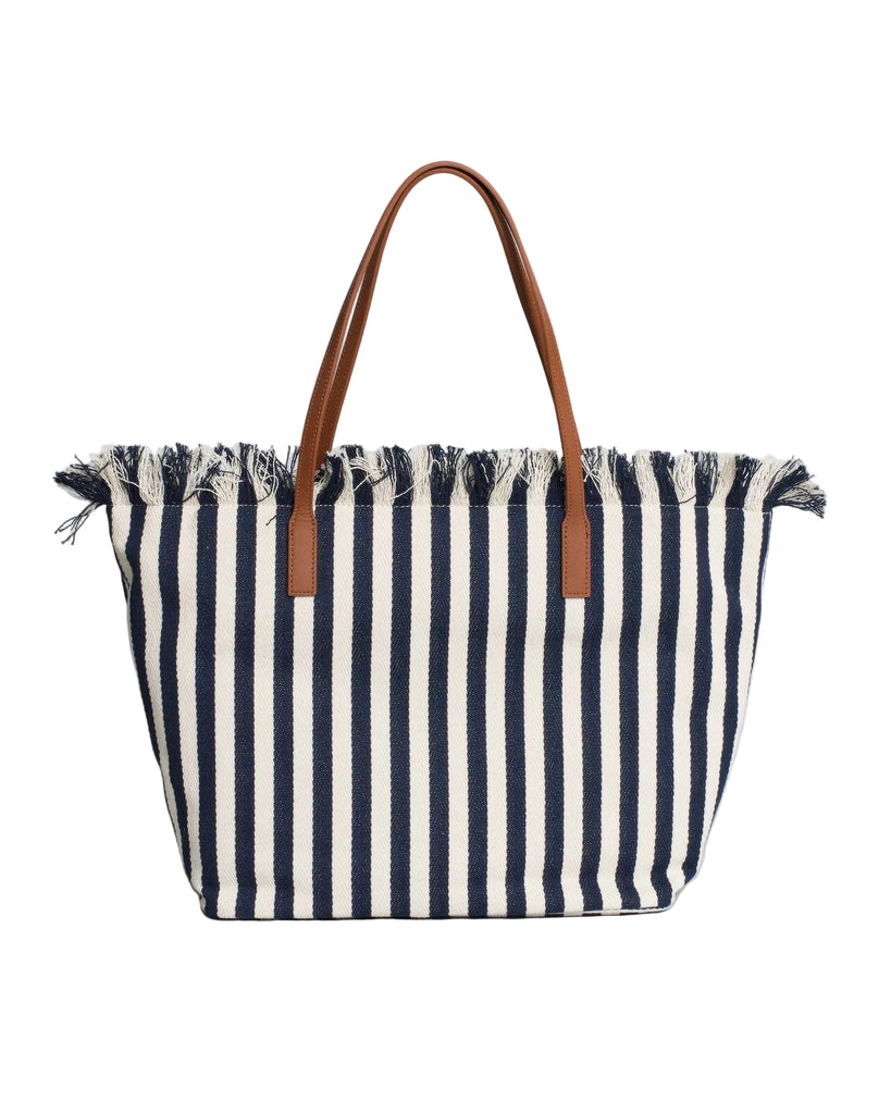Borsa Saint Barth City Bag Mid Fringe HB Stripes CBMF001 01768L