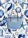 Borsa Saint Barth City Bag Mid Fringe Denim Light CBMF001 01759L