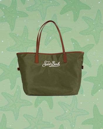 Borsa Saint Barth City Bag Big In Nylon Colore Verde CB0002 00219L
