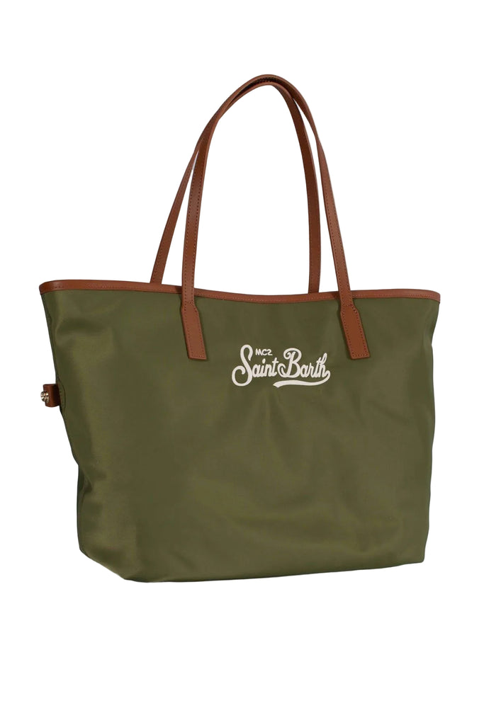 Borsa Saint Barth City Bag Big In Nylon Colore Verde CB0002 00219L