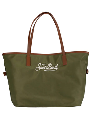 Borsa Saint Barth City Bag Big In Nylon Colore Verde CB0002 00219L