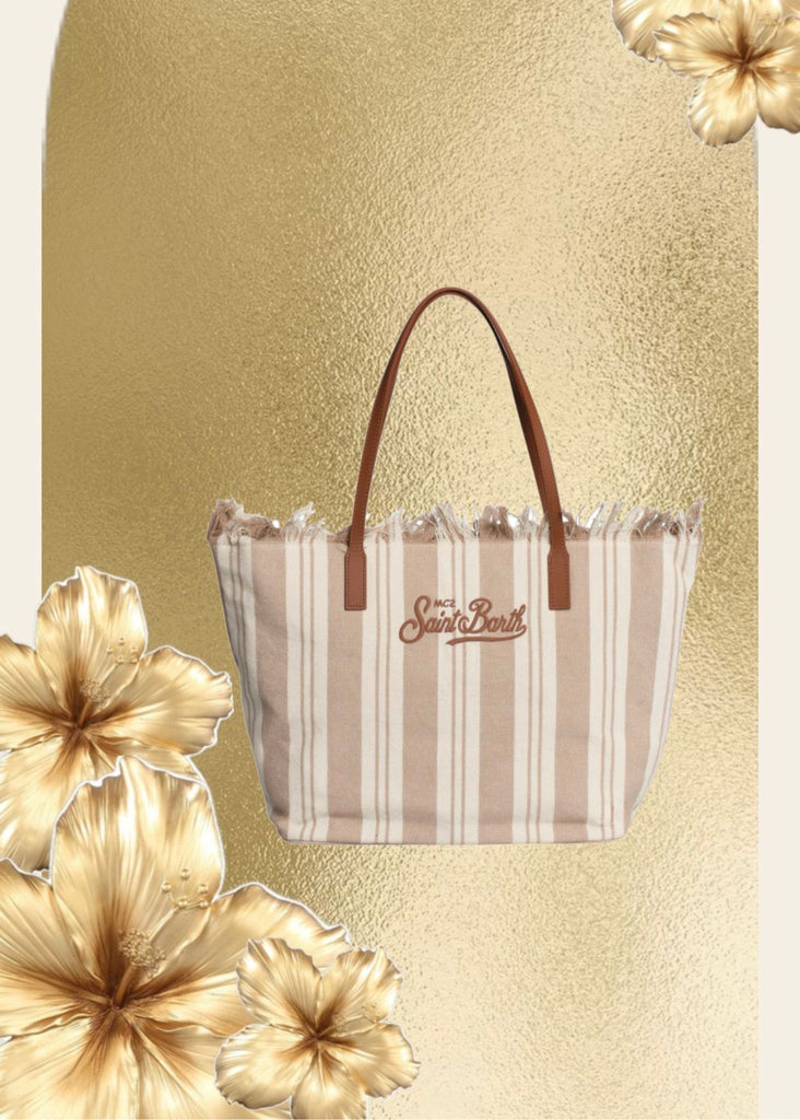 Borsa Saint Barth City Bag Big Con Fringe Double Stripes CBF0001 00589L