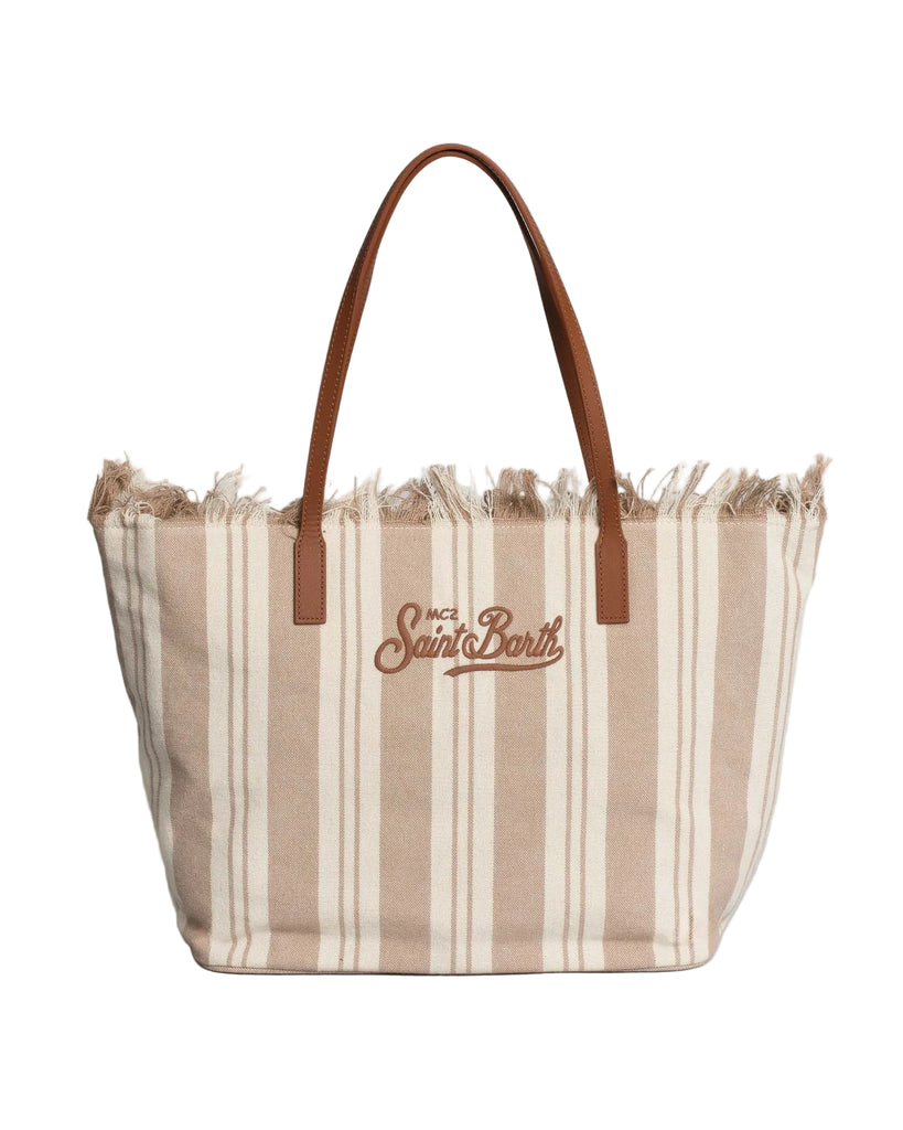 Borsa Saint Barth City Bag Big Con Fringe Double Stripes CBF0001 00589L