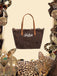 Borsa Saint Barth City Bag Big Con Fringe In Canvas Leopardato CBF0001 00588L