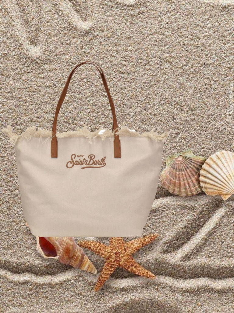 Borsa Saint Barth City Bag Big In Canvas Con Fringe CBF0001 00302L