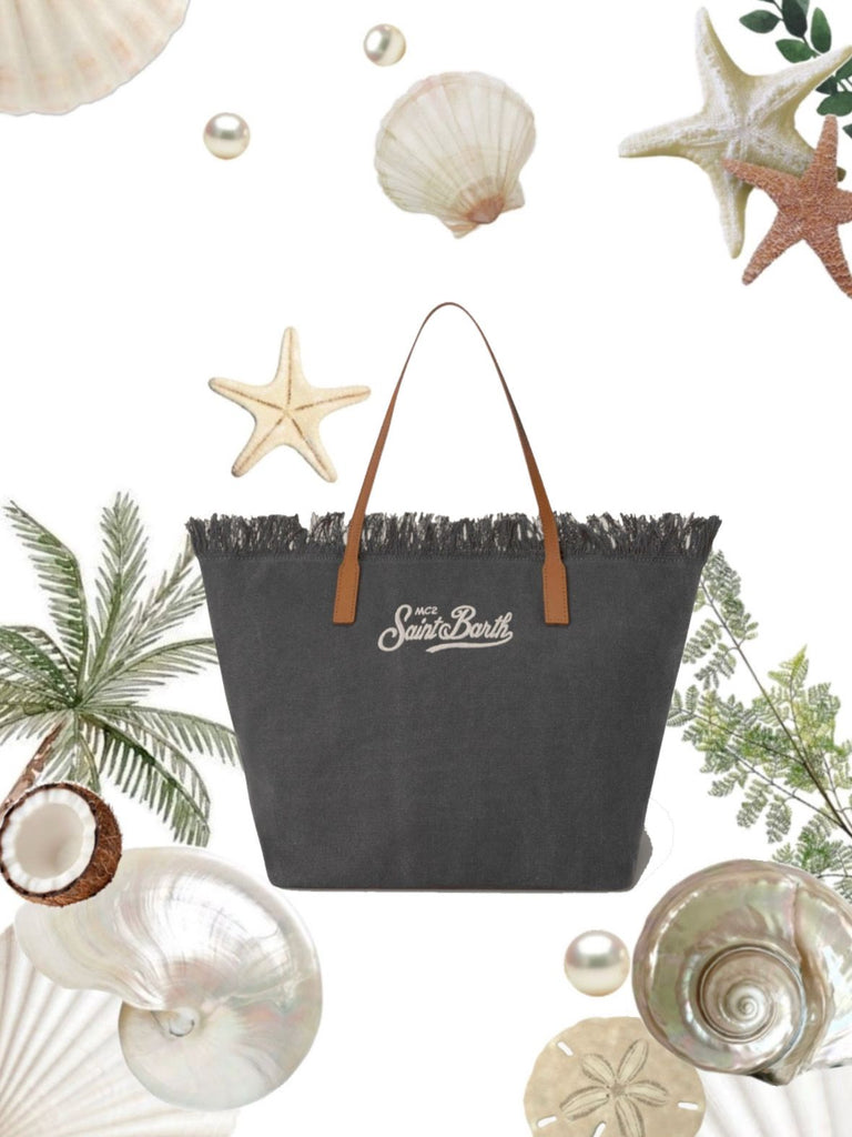 Borsa Saint Barth City Bag Big In Canvas Con Fringe CBF0001 01740L