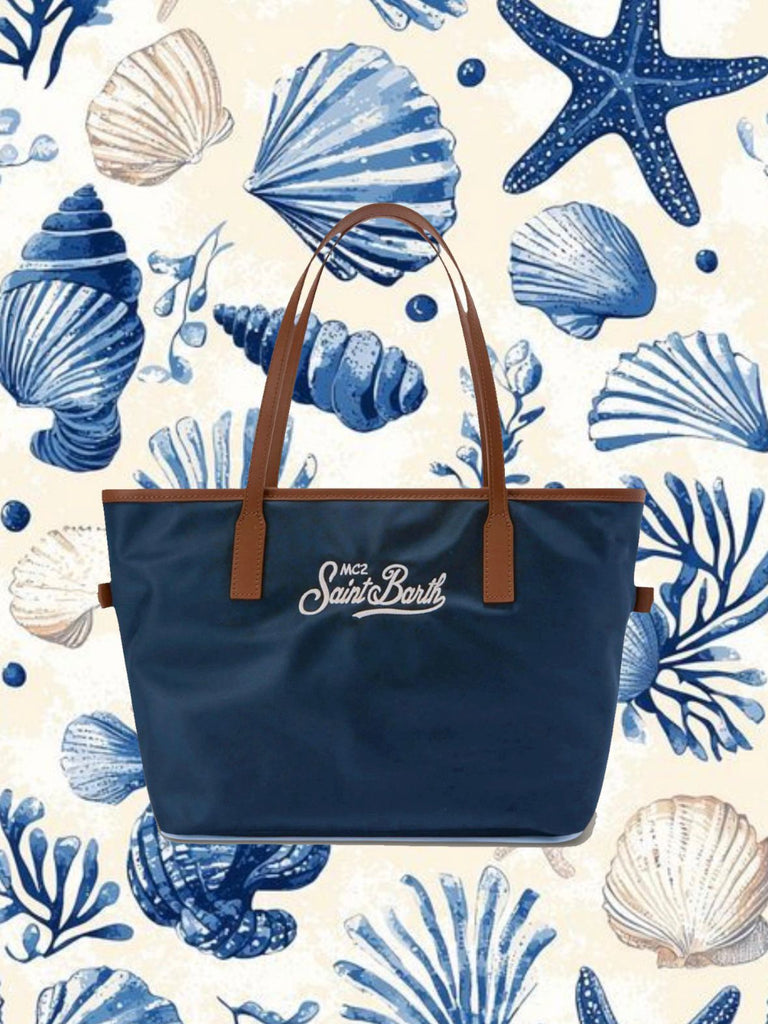 Borsa Saint Barth City Bag Big In Nylon Blu CB0002 01823L