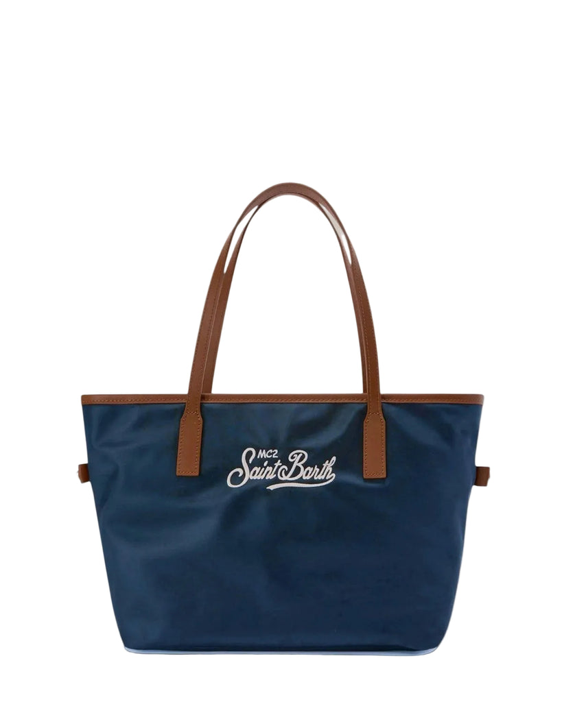 Borsa Saint Barth City Bag Big In Nylon Blu CB0002 01823L