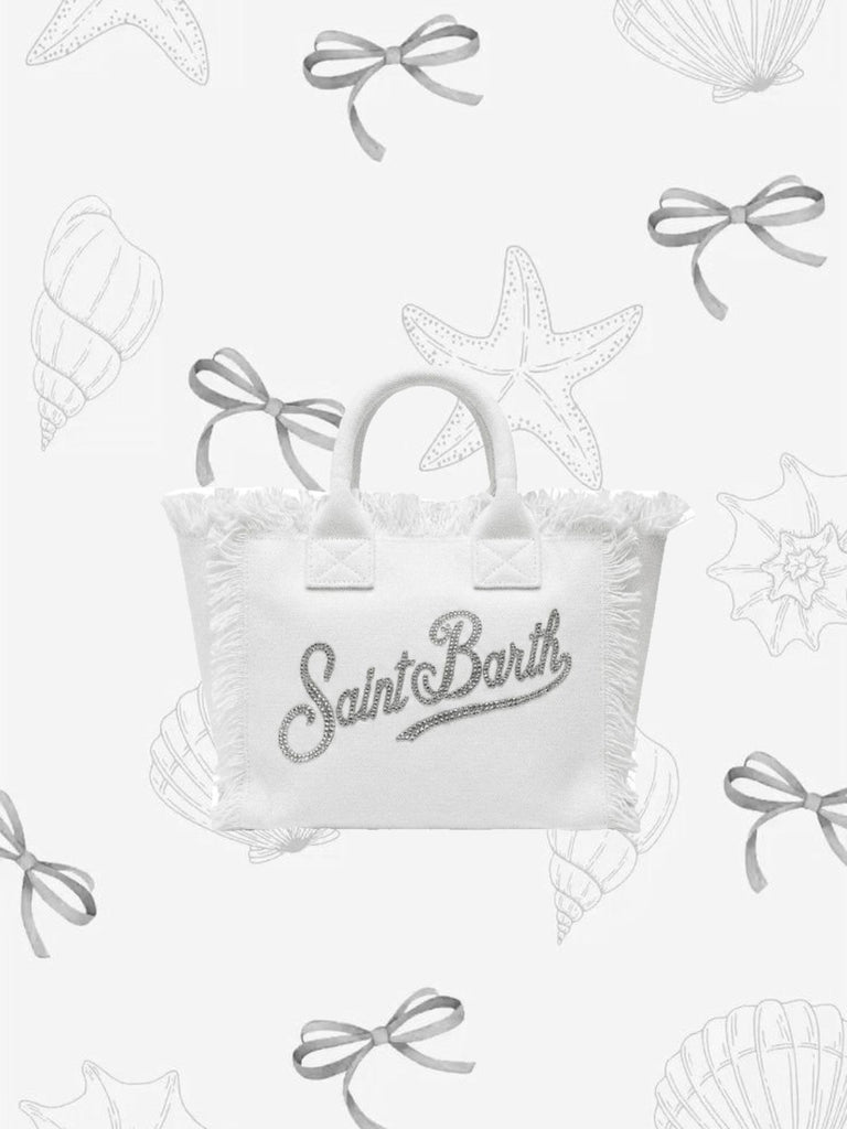 Borsa Saint Barth Colette Bianca Con Logo In Strass COL0001 02571L