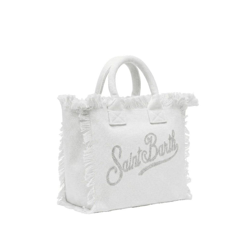 Borsa Saint Barth Colette Bianca Con Logo In Strass COL0001 02571L
