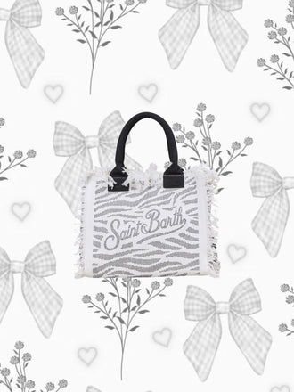 Borsa Saint Barth Vanity Stampa Animalier Zebra Ricoperta Di Strass VANI001 00271L