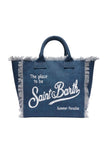 Borsa Saint Barth Vanity In Canvas Denim Dark VANI001 00431L