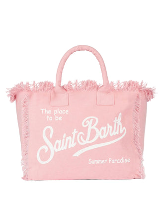 Borsa Saint Barth Vanity In Canvas Rosa VANI001 00135L