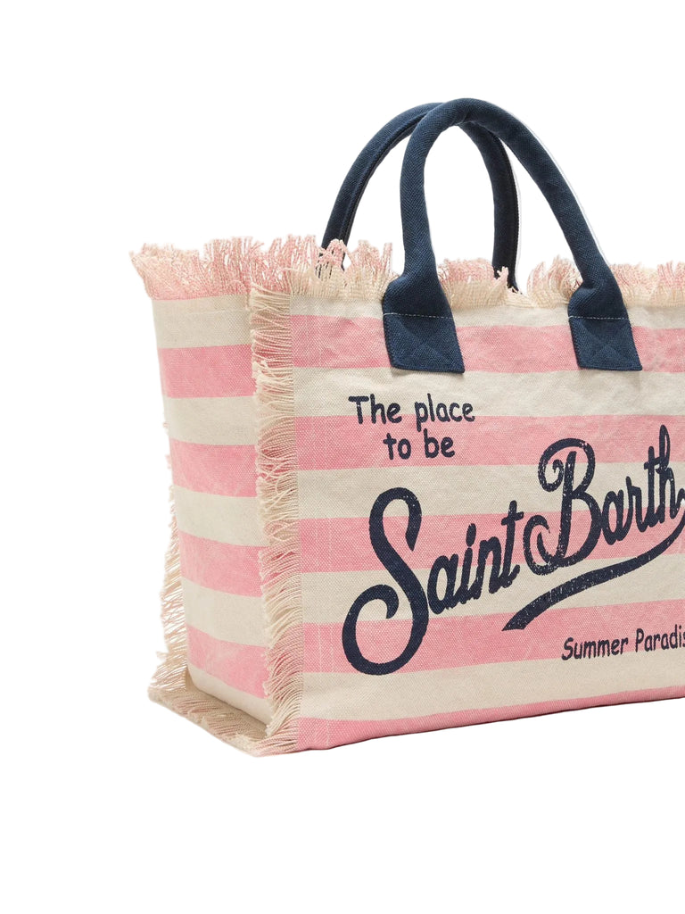 Borsa Saint Barth Vanity A Righe Rosa E Beige VANI001 00640L