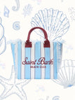 Borsa Saint Barth Vanity A Righe Azzurre E Beige VANI001 00938L