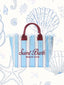 Borsa Saint Barth Vanity A Righe Azzurre E Beige VANI001 00938L