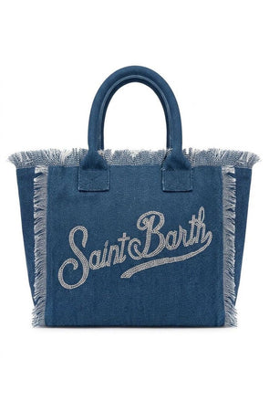 Borsa Saint Barth Vanity Indigo Con Logo In Strass VANI001 07486L