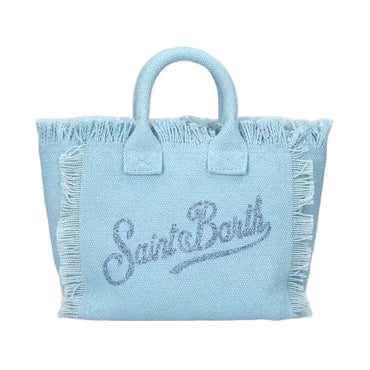 Borsa Saint Barth Vanity Azzurra Con Logo In Strass VANI001 0404L