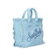 Borsa Saint Barth Vanity Azzurra Con Logo In Strass VANI001 0404L