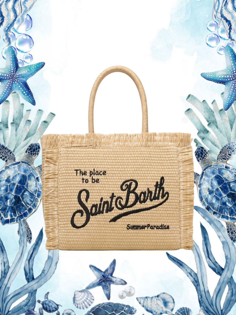 Borsa Saint Barth Vanity Straw Con Frange VANI021 00421L