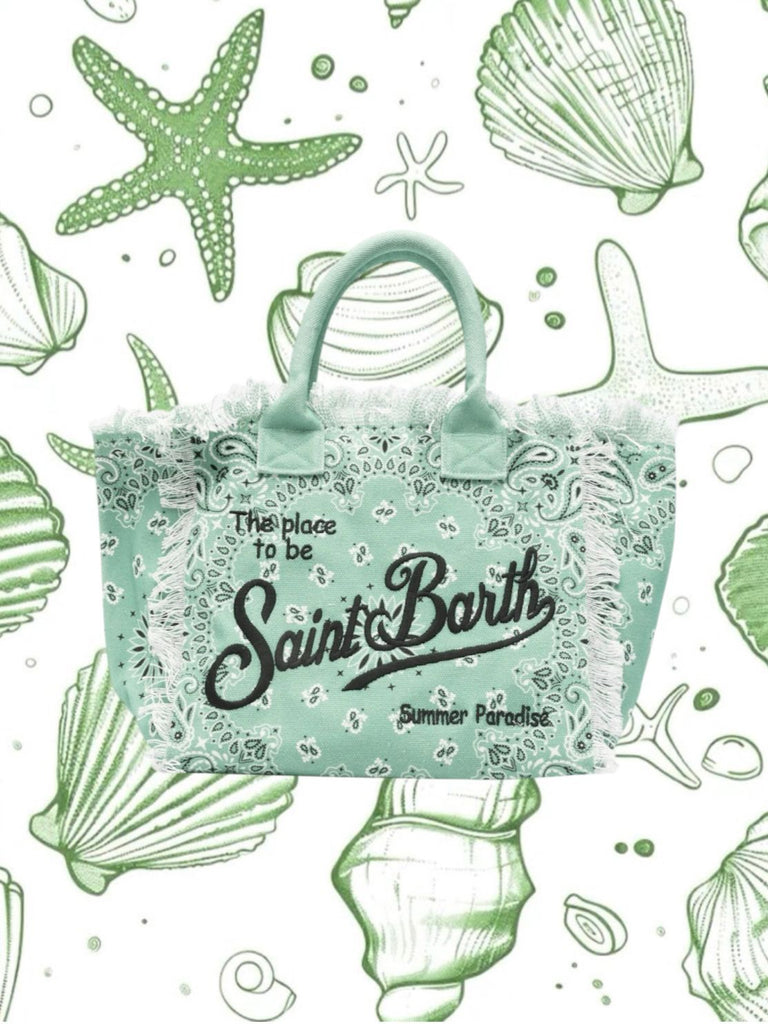 Borsa Mare Saint Barth Vanity Bandana Verde 02566L