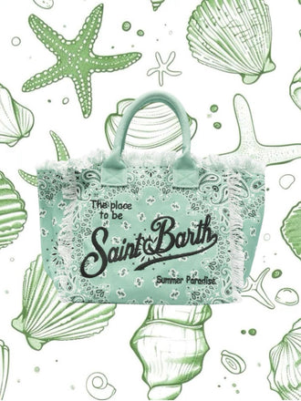 Borsa Mare Saint Barth Vanity Bandana Verde 02566L