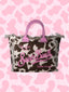 Borsa Mare Saint Barth Vanity Cow Skin Muccata Con Logo Rosa VANI001 00327L