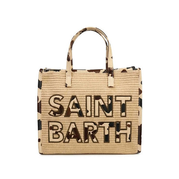 Borsa Saint Barth Vivian Mid Straw Patch Cow VVD00100370L