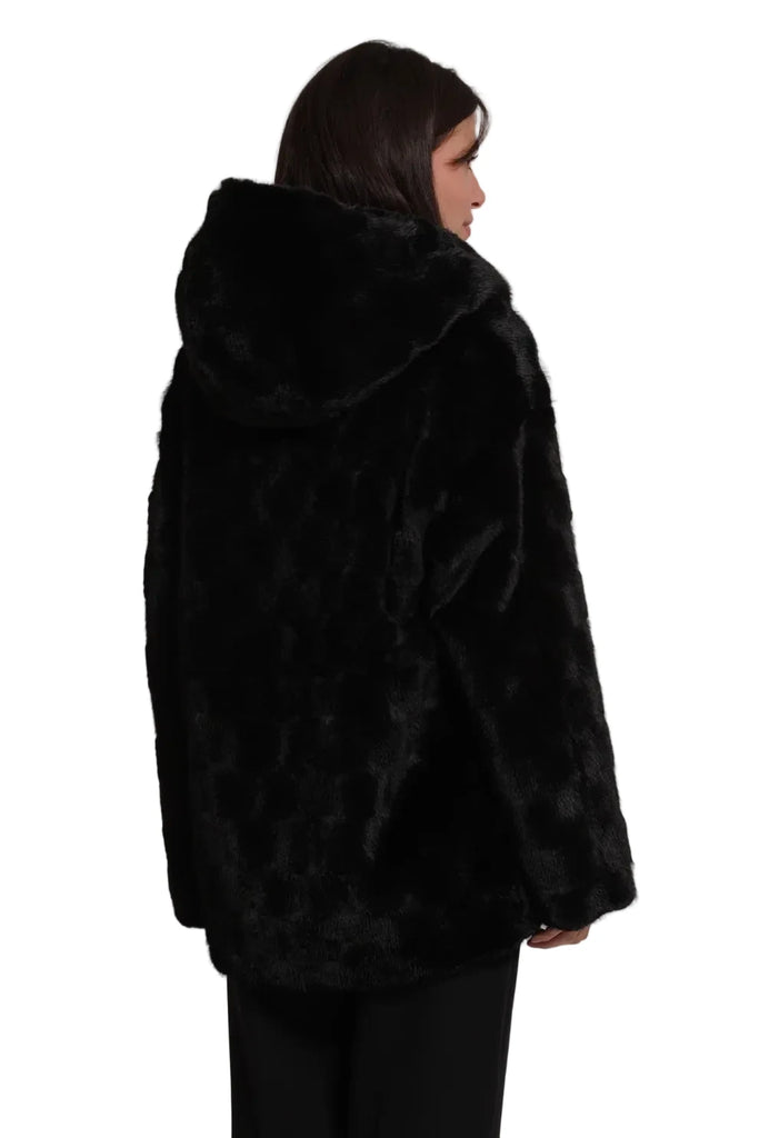 CAPPOTTO MIMI MUA' EFFETTO PELLICCIA CON COULISSE