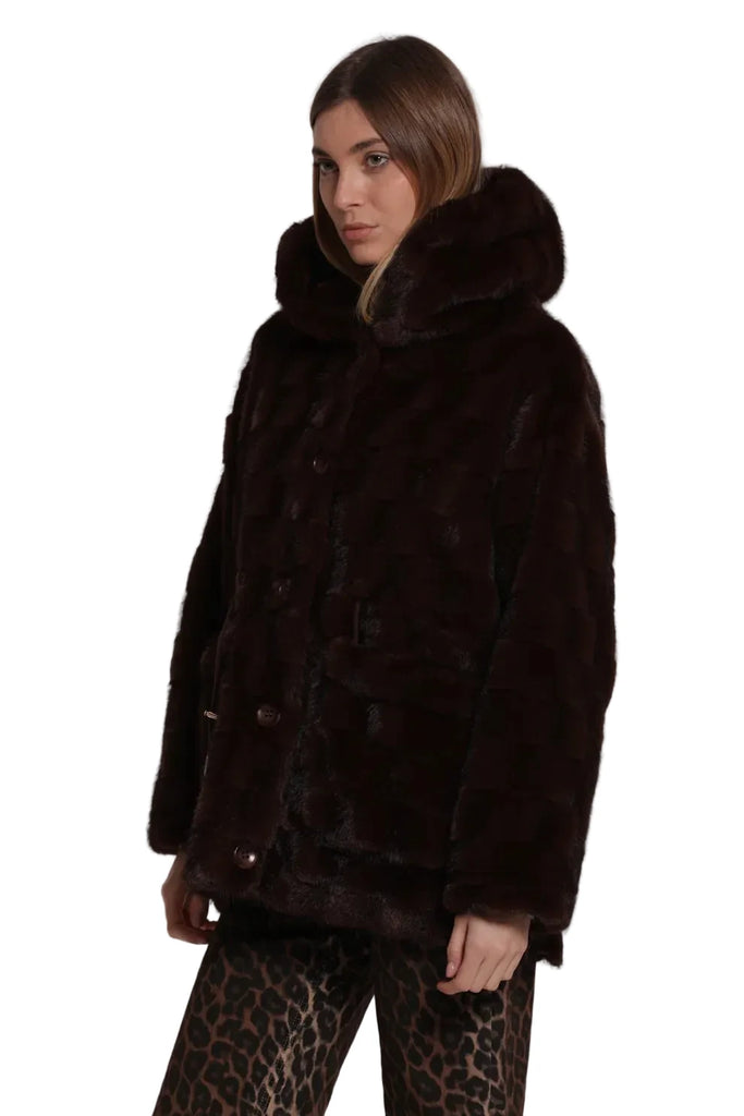 CAPPOTTO MIMI MUA' EFFETTO PELLICCIA CON COULISSE