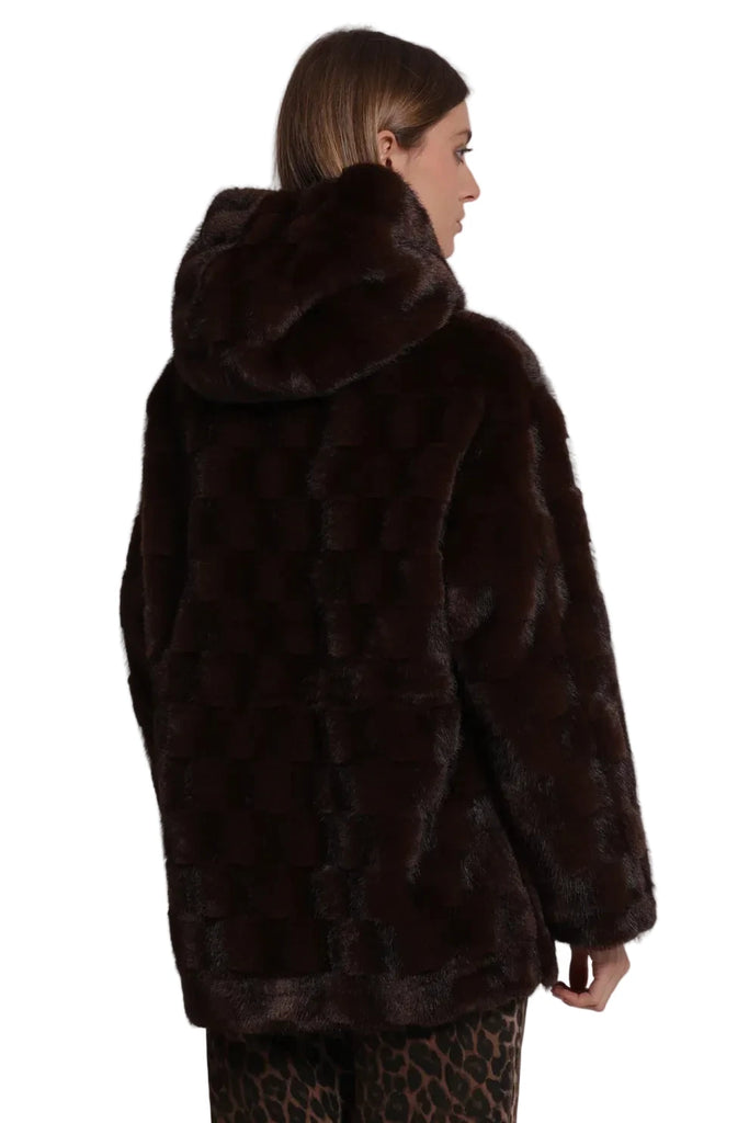 CAPPOTTO MIMI MUA' EFFETTO PELLICCIA CON COULISSE