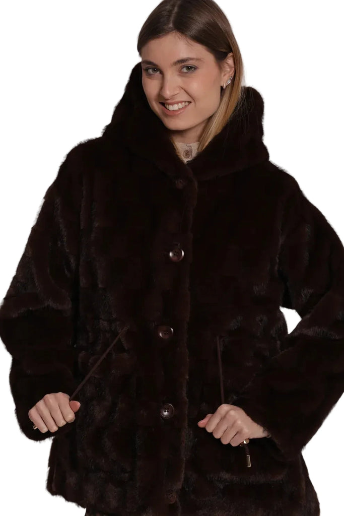 CAPPOTTO MIMI MUA' EFFETTO PELLICCIA CON COULISSE