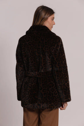 CAPPOTTO MIMI MUA'  ECOPELLICCIA ANIMALIER YQAP 6671