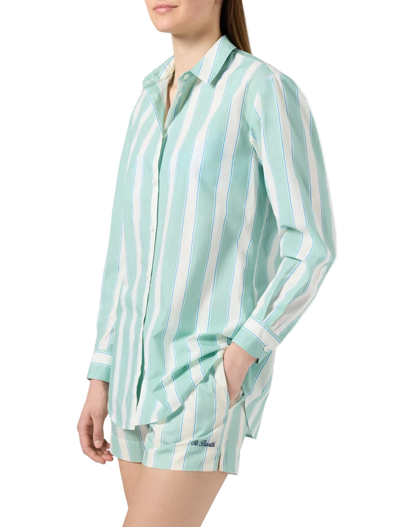 Camica Sant Barth Brigitte In Cotone A Righe Con Ricamo Sport Club