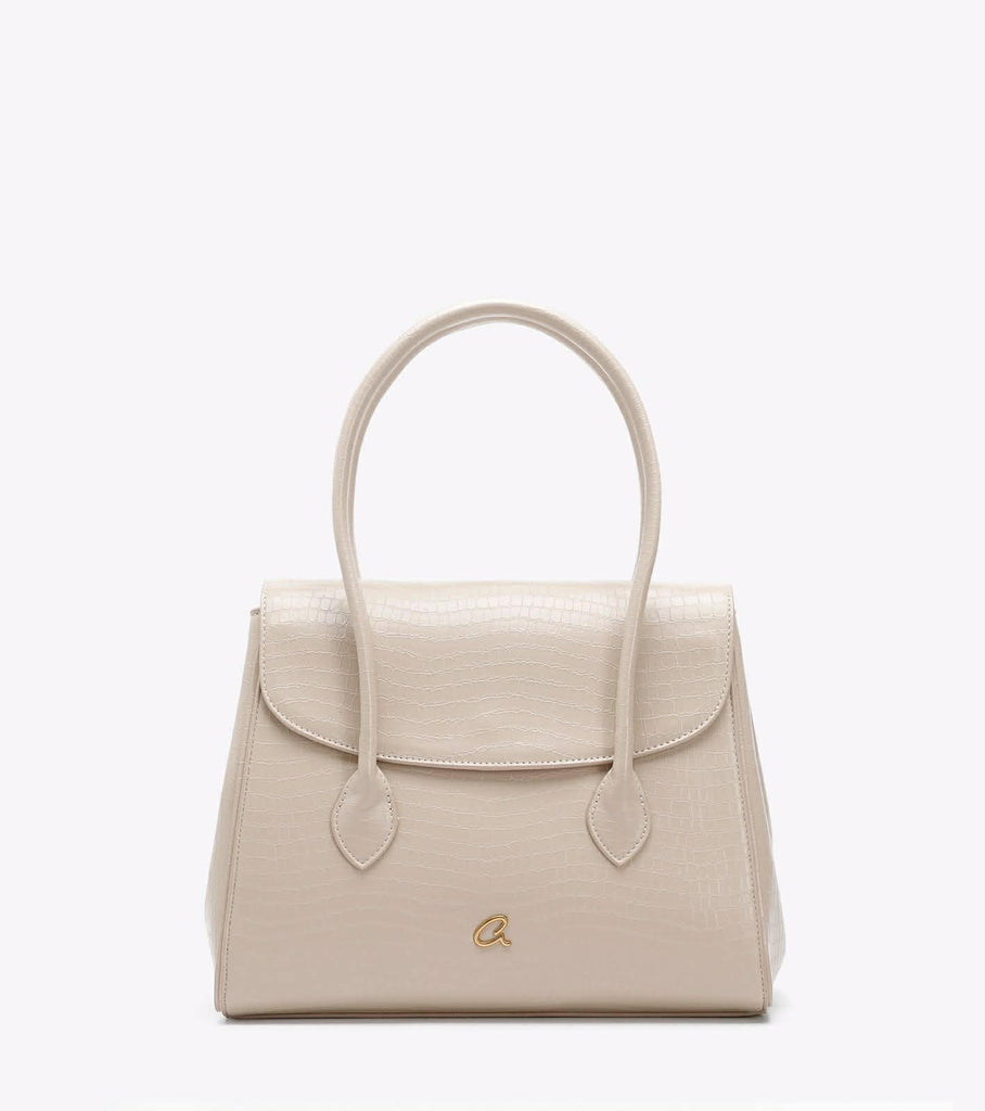 BORSA AXEL 1010-3464 IN COCCODRILLO CON DOPPIO MANICO E PATTA