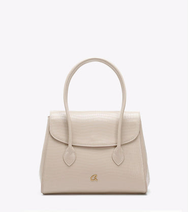 BORSA AXEL 1010-3464 IN COCCODRILLO CON DOPPIO MANICO E PATTA