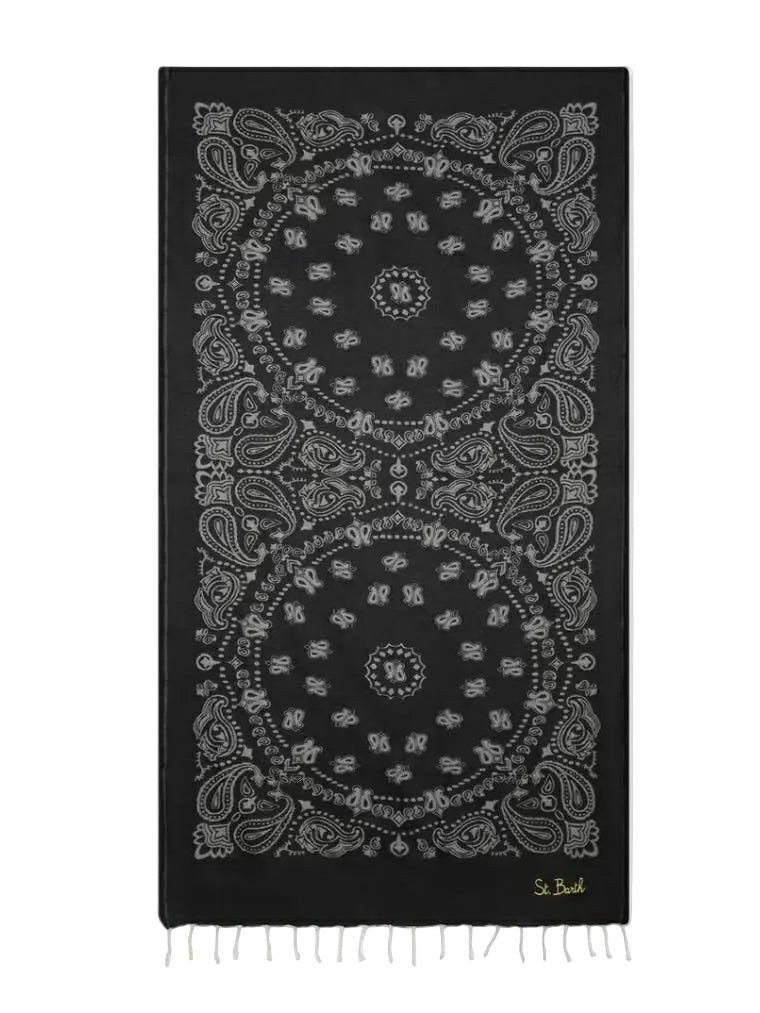 Teli Mare Saint Barth Foutas Bandana Nera FOUT009 02044H