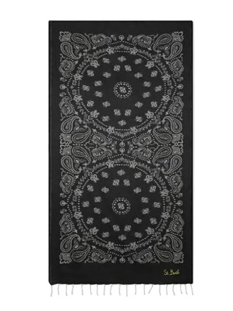 Teli Mare Saint Barth Foutas Bandana Nera FOUT009 02044H