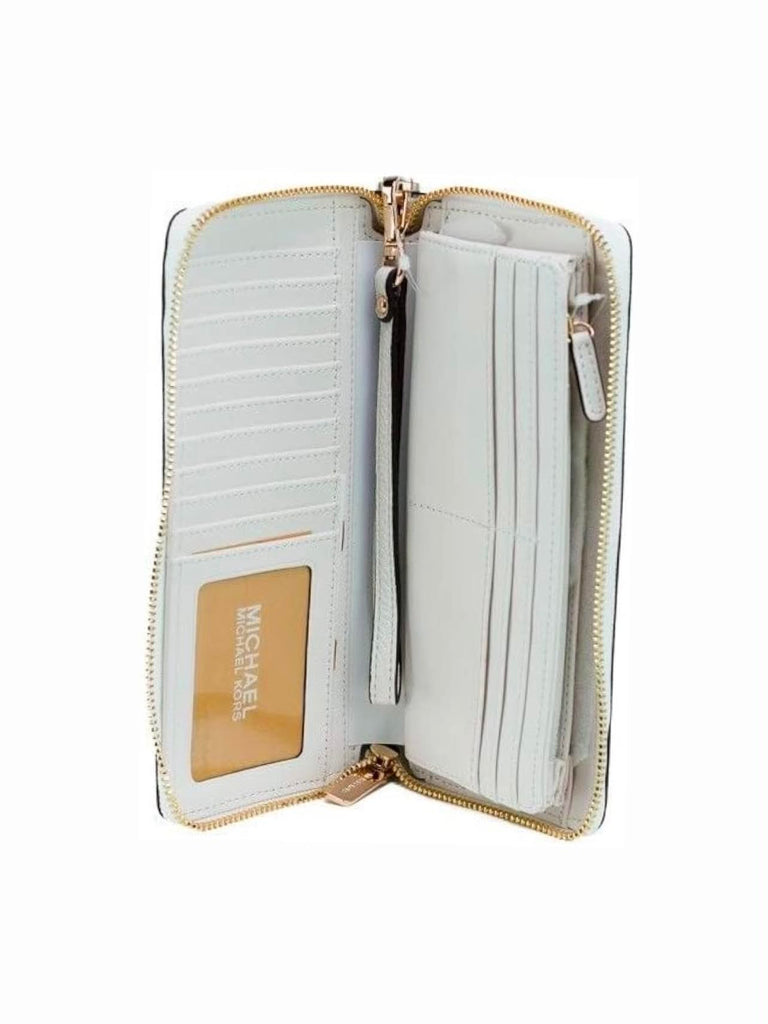 Portafogli Michael Kors Jet Set Travel Continental Leather Optic White 34F9GM9E9L