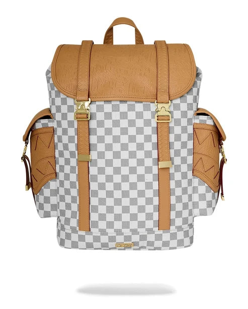 ZAINO SPRAYGROUND 9397 EMBOSSED CREAM CHECK MONTE CARLO