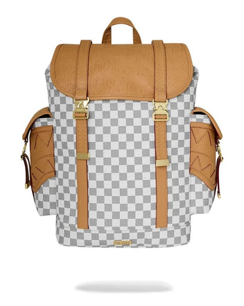 ZAINO SPRAYGROUND 9397 EMBOSSED CREAM CHECK MONTE CARLO